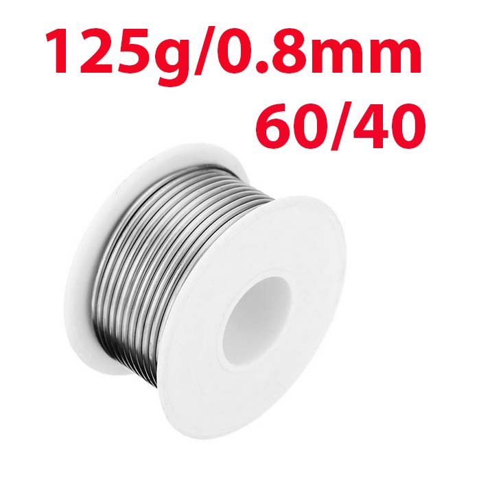 125g/0.8mm, Fil à souder étain/plomb 60/40 à base de résine 0.8mm 125g