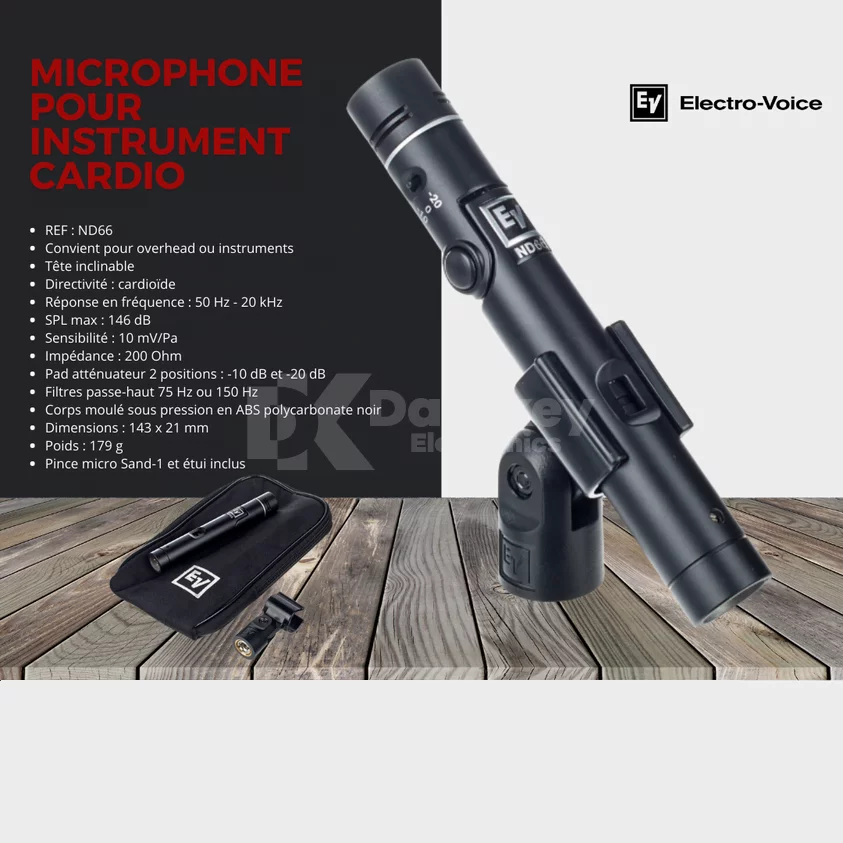 ND66 Microphone pour instrument à condensateur cardioïde