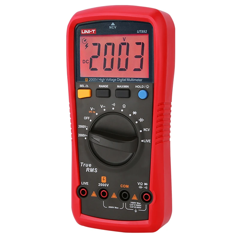 UT892 Multimètre numérique automatique haute tension 2000V multifonctionnel, protection contre les fausses détections, VFC/NCV – Image 4
