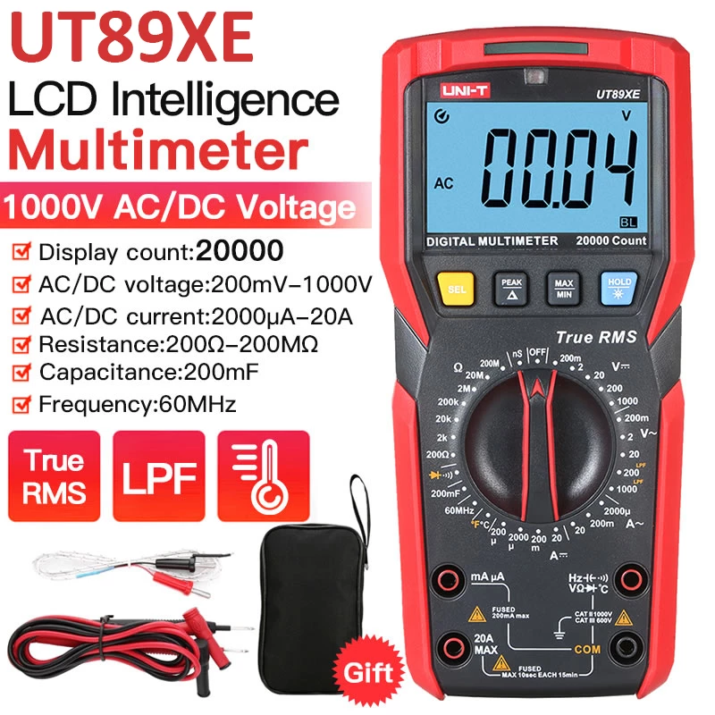 UT89XE NCV multimètre numérique affichage 20000 plage de tension AC DC 1000V vrais RMS 20A testeur de courant – Image 2