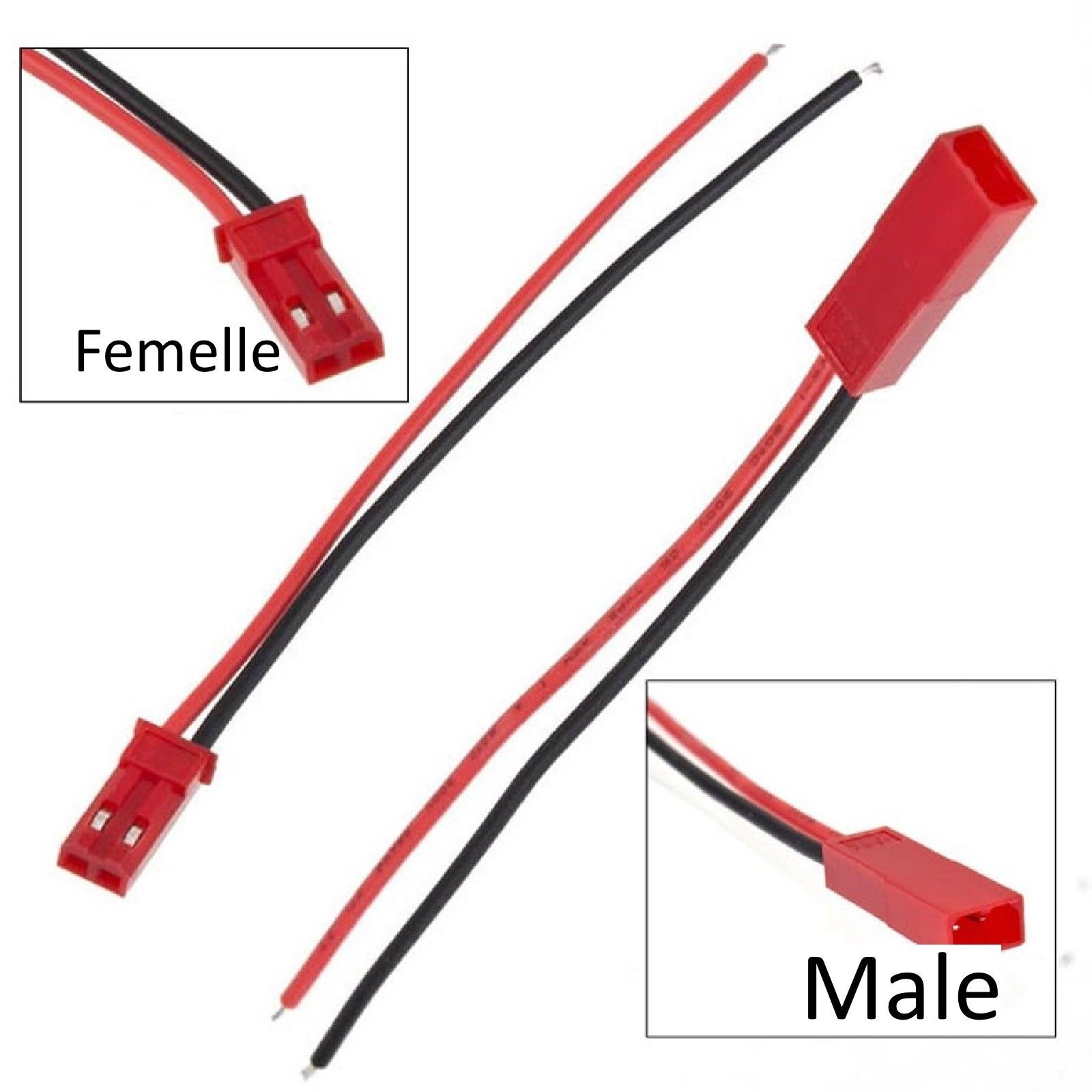 10 Paires JST Male Femelle Connecteur 100mm