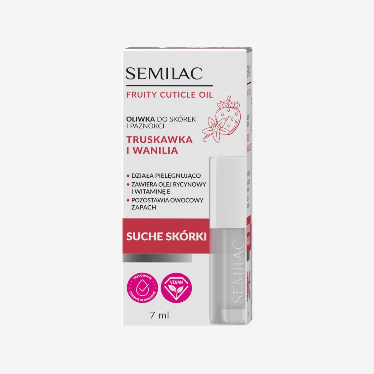 Semilac – Huile pour cuticules et ongles Strawberry Vanilla – 7ml
