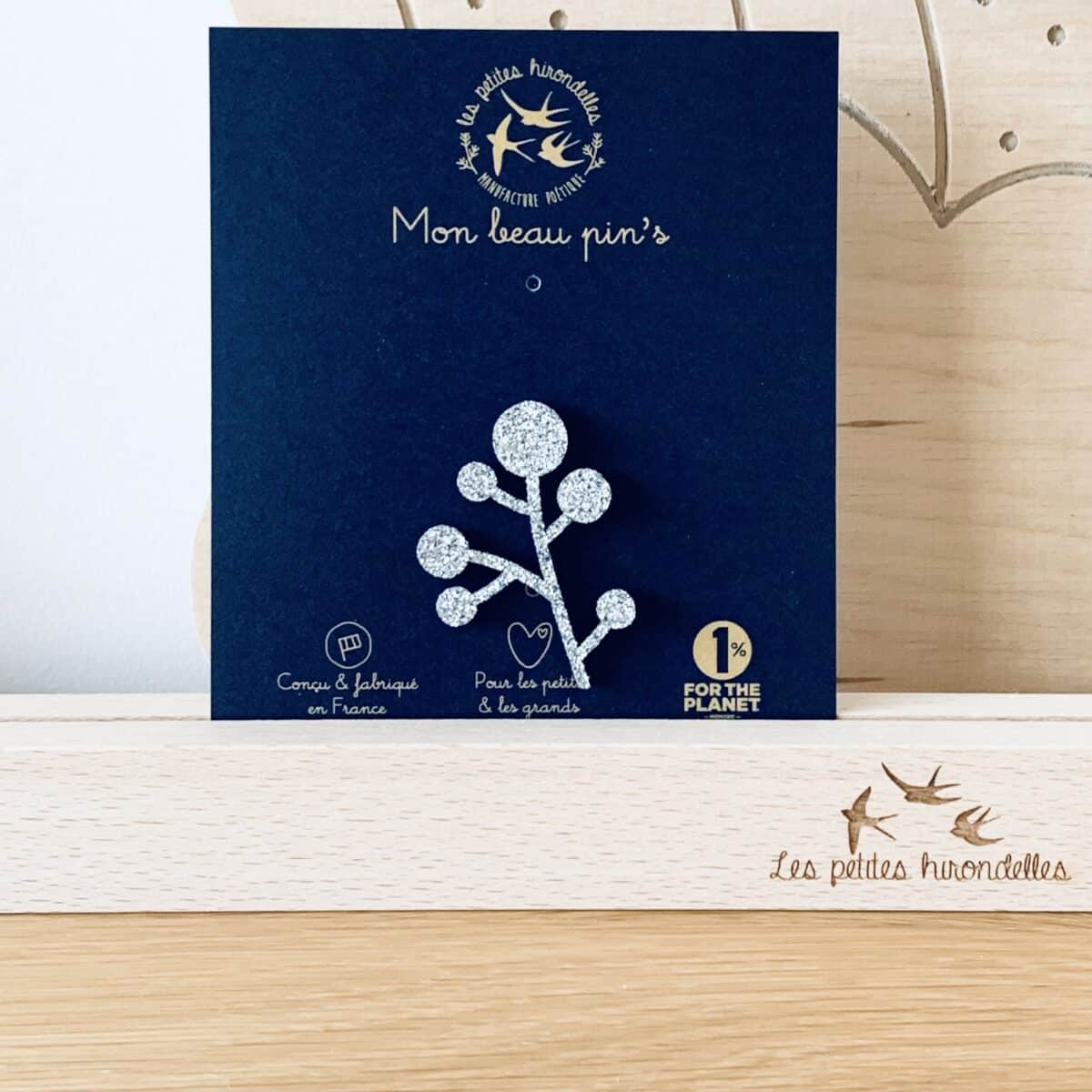 Pin’s feutrine pailletée – Branche de gui – Image 7