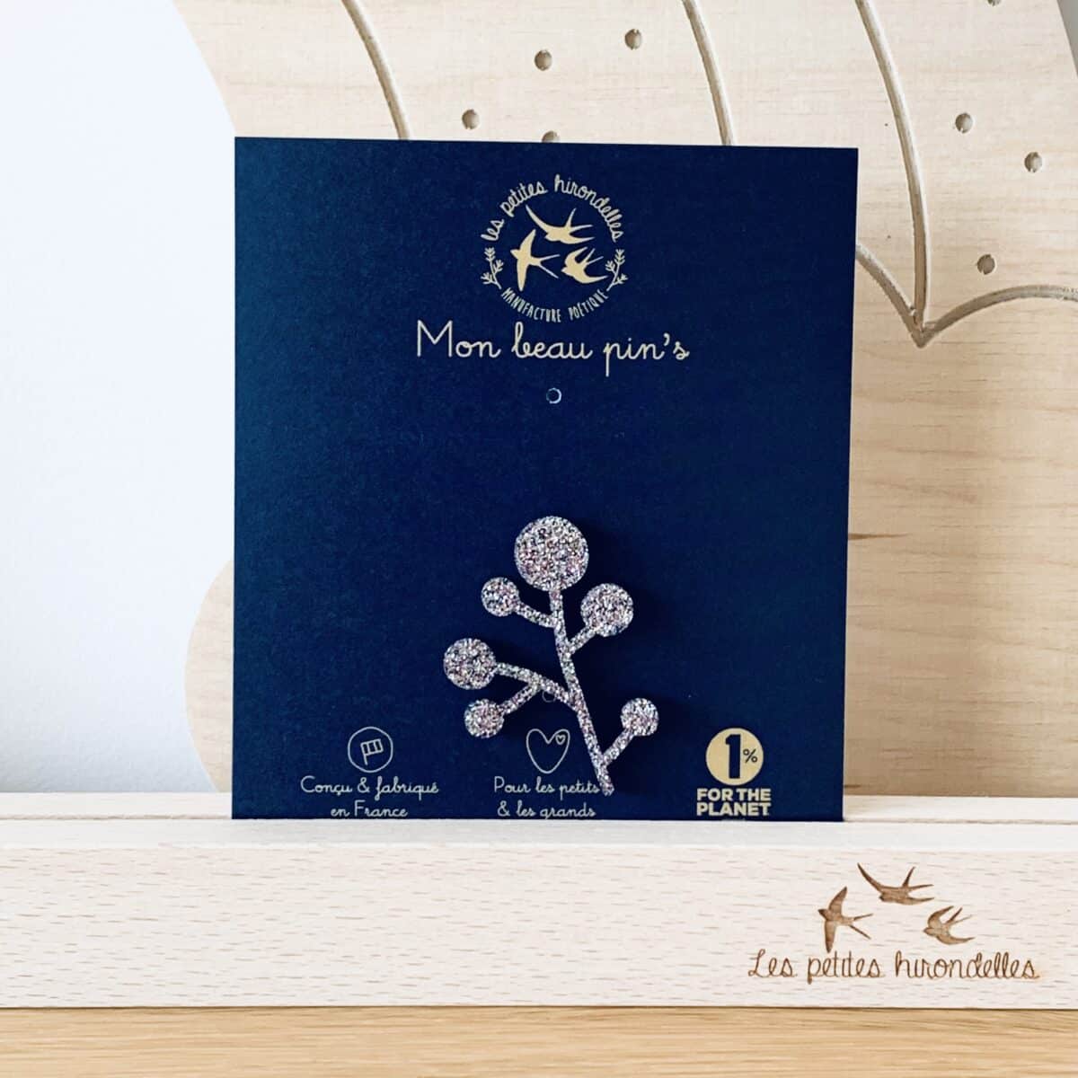 Pin’s feutrine pailletée – Branche de gui – Image 5