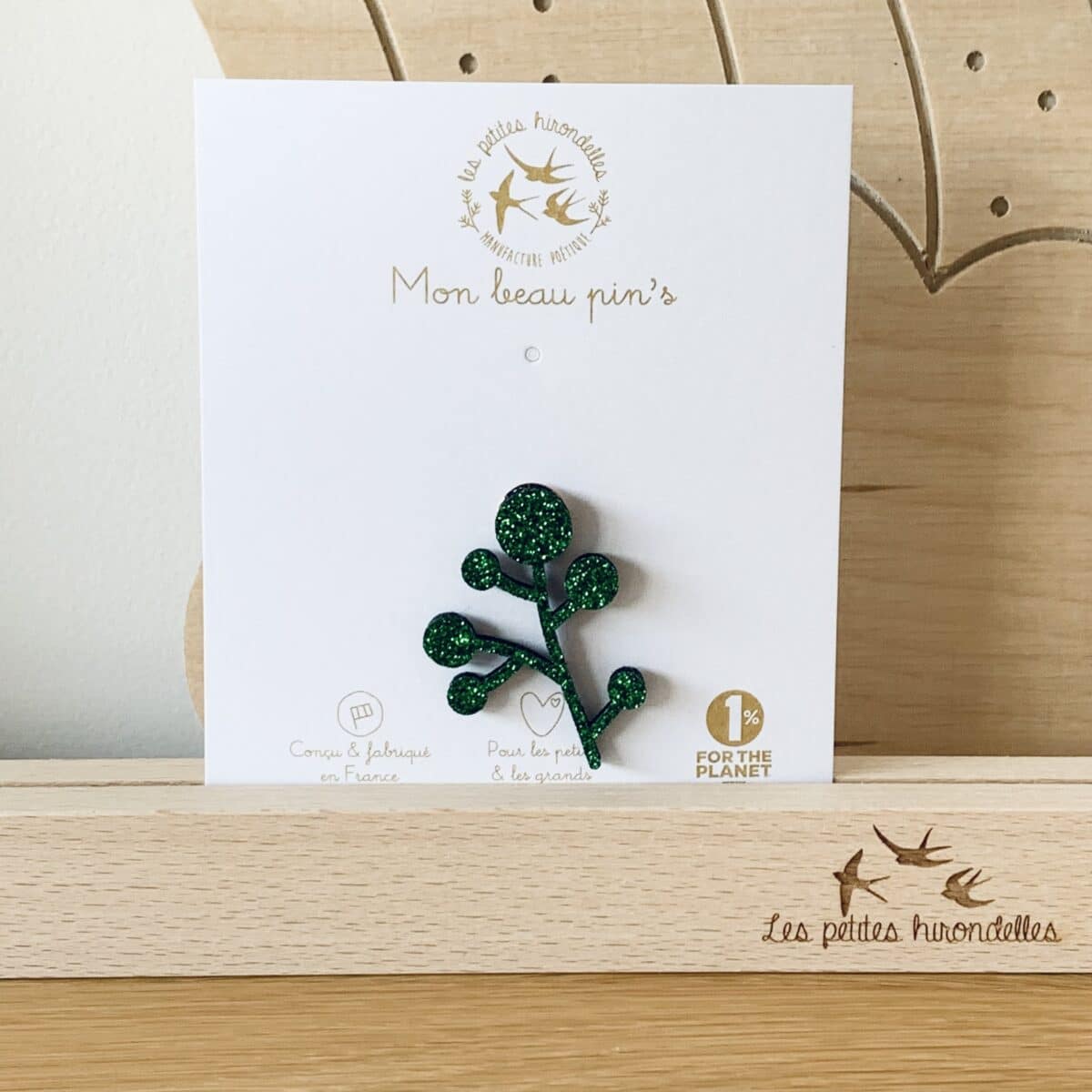 Pin’s feutrine pailletée – Branche de gui – Image 4