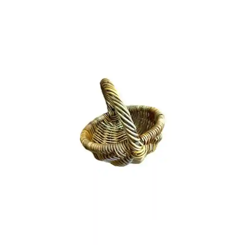 Panier enfant rond en moelle de rotin – Image 2
