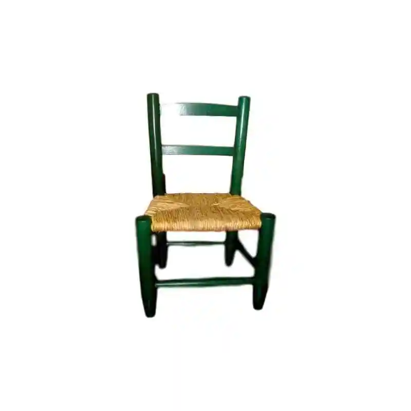 Chaise enfant en bois verte
