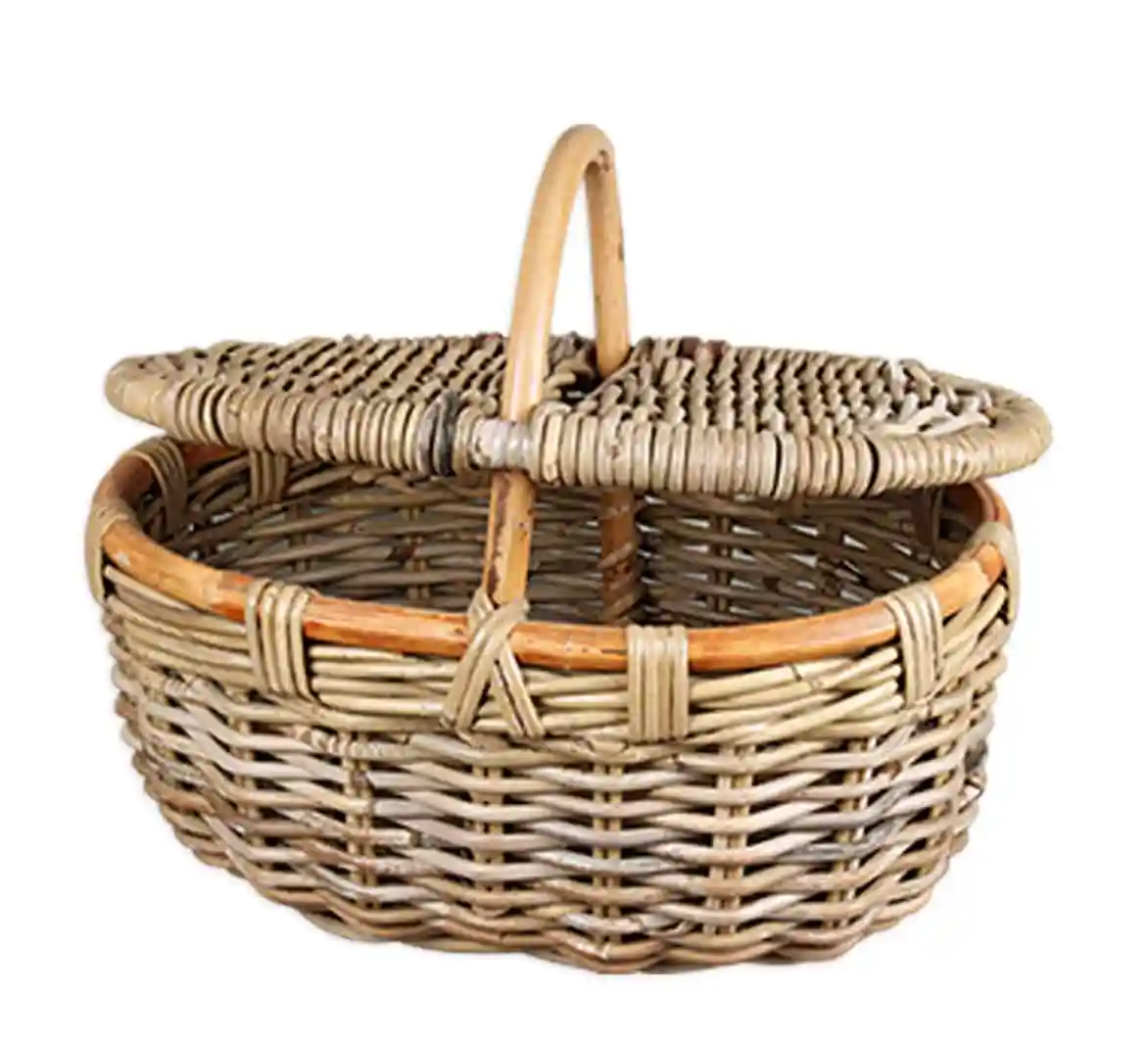 Panier pique nique rotin couvercle