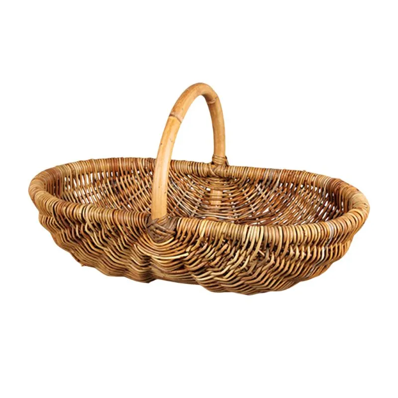 Panier bourguignon plat en rotin