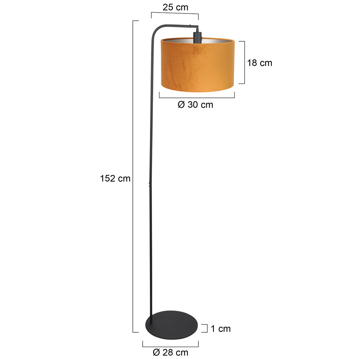 Lampadaire en velours doré Steinhauer Stang – Image 7